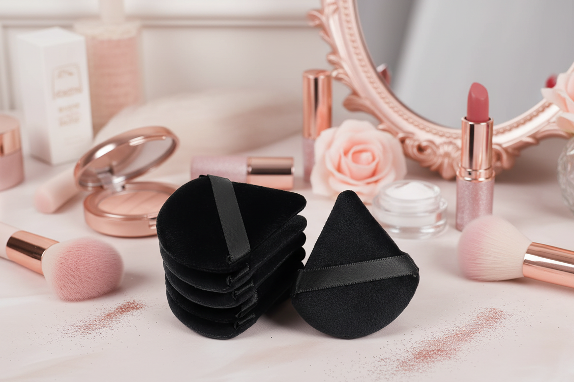 Black Triangle Makeup Sponge – Soft Velvet
